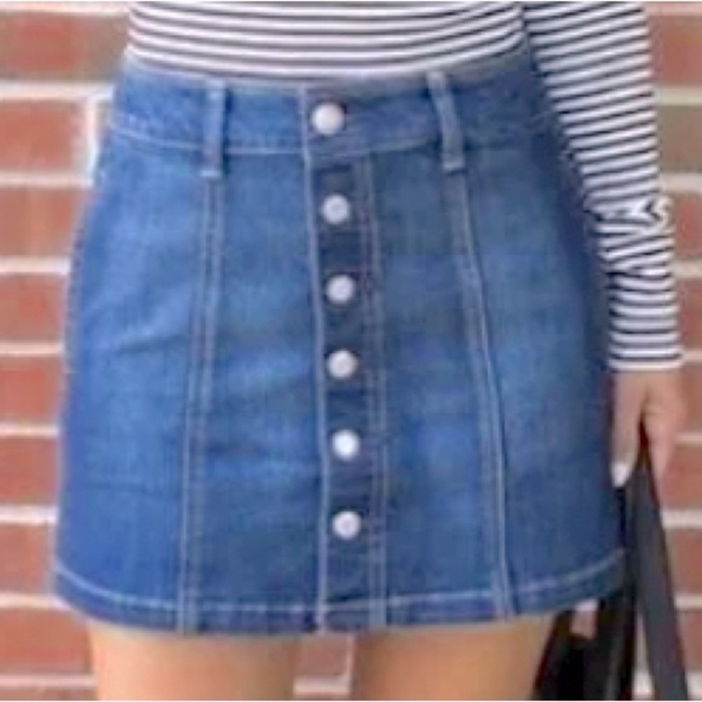 Celebrity Pink Blue Denim Mini Skirt